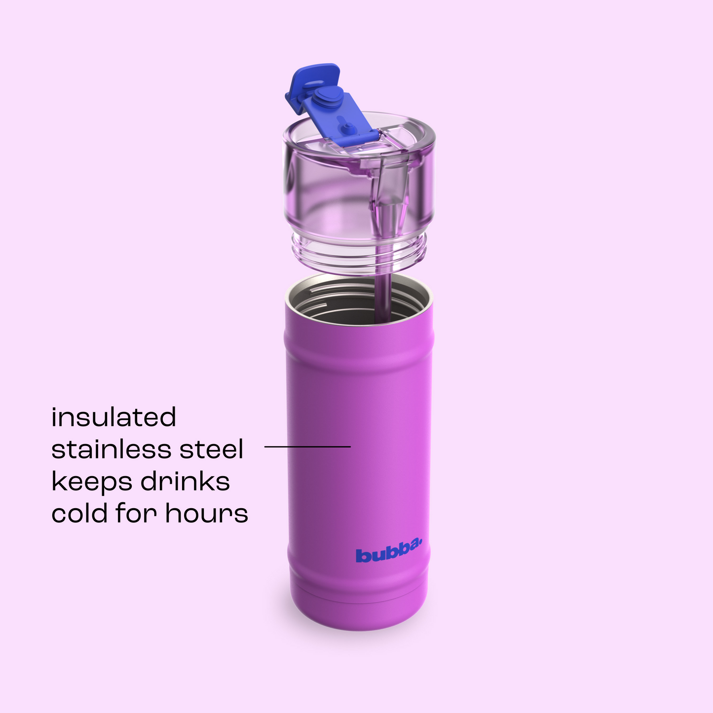 bubba 18 oz DualSip Insulated Stainless Steel Water Bottle - Mood Booster - US 4877